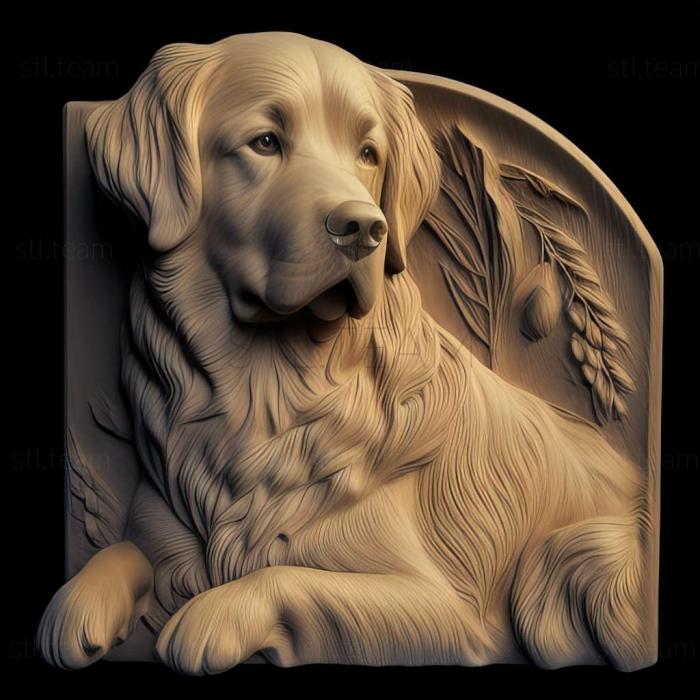 3D model Straight  haired Retriever dog (STL)